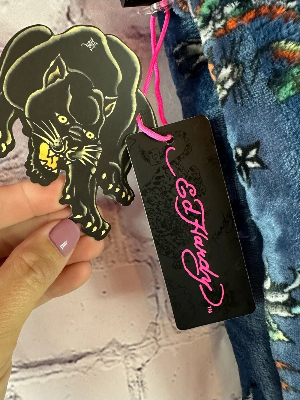 NWT ed hardy Printed Plush Oversized Throw retro rock glam whimsigoth streetwear